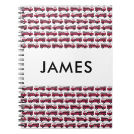 名前を追加する赤い消防車パーソナライズされた ノートブック