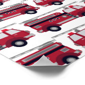 名前を追加する赤い消防車パーソナライズされた ポスター (角)