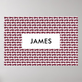 名前を追加する赤い消防車パーソナライズされた ポスター