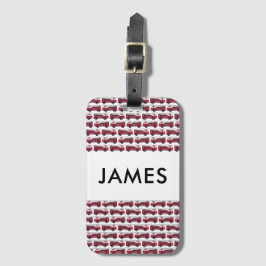 名前を追加する赤い消防車パーソナライズされた ラゲッジタグ