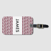 名前を追加する赤い消防車パーソナライズされた ラゲッジタグ (正面横)