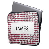 名前を追加する赤い消防車パーソナライズされた ラップトップスリーブ (正面左)