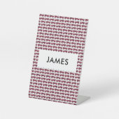 名前を追加する赤い消防車パーソナライズされた 台座サイン (正面)