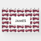 名前を追加する赤い消防車パーソナライズされた 横断幕 (横)