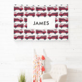 名前を追加する赤い消防車パーソナライズされた 横断幕 (インサイチュ)