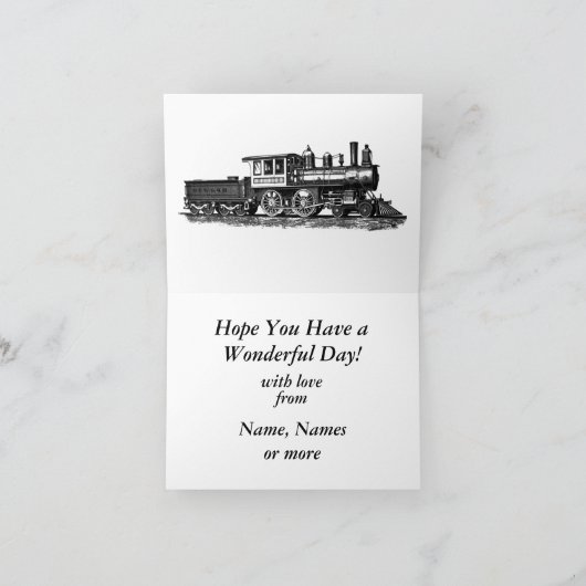 名前を追加する鉄道大父の日をパーソナライズ カード (内部)