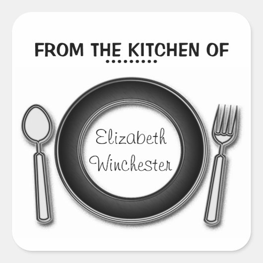 名前を追加する食品ギフトシール スクエアシール (正面)