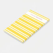 名前を追加する黄色ストライプのの付箋 ポストイット (アングル)