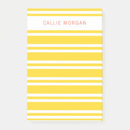 名前を追加する黄色ストライプのの付箋 ポストイット