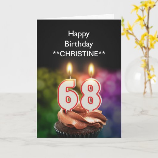 名前を追加する, 68th誕生日カード カード (黄色い花)