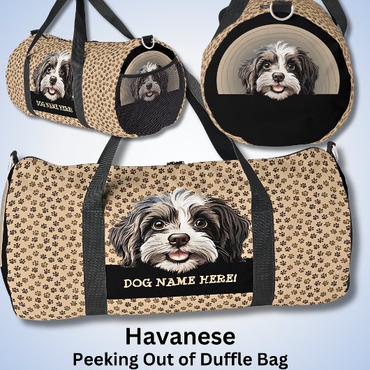 名前を追加する(Havanese) ダッフルバッグ