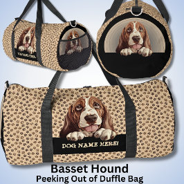 名前を追加するBasset Hound ダッフルバッグ