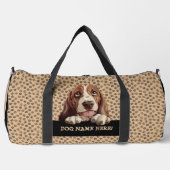 名前を追加するBasset Hound ダッフルバッグ (正面)