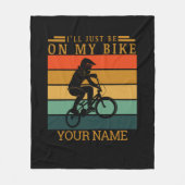 名前を追加するBMXバイクの夕日に入る フリースブランケット (正面)