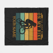 名前を追加するBMXバイクの夕日に入る フリースブランケット (正面(横))