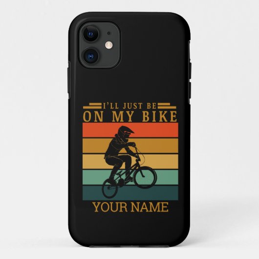 名前を追加するBMXバイクの夕日に入る Case-Mate iPhoneケース (裏面)