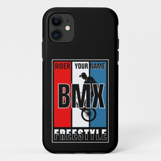 名前を追加するBMXフリースタイルライダー Case-Mate iPhoneケース (裏面)