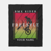 名前を追加するBMXフリースタイルライダー – Red Green on フリースブランケット (正面)