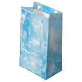 名前を追加するMerry Christmas Blue スモールペーパーバッグ (裏面アングル)