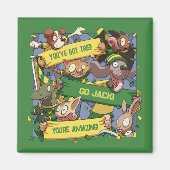 名前を追加やる気を起こさせるAnimal Fans漫画 マグネット (正面)