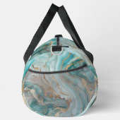名前を追加アクアブルー金ゴールドマーブル ダッフルバッグ (右)