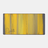 名前を追加エレガントモダンArt Chic Gray Yellow デスクマット (正面)