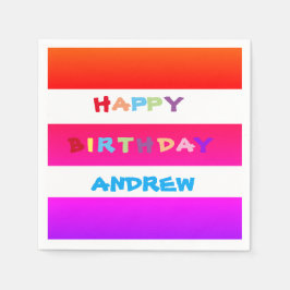 名前を追加カクテルハッピーバースデー紙ナプキンス スタンダードカクテルナプキン