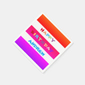 名前を追加カクテルハッピーバースデー紙ナプキンス スタンダードカクテルナプキン (角)