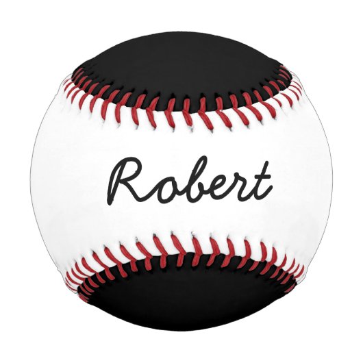 名前を追加カスタムする野球（白黒） 野球ボール (正面)