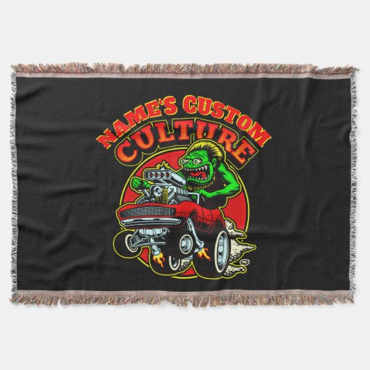 名前を追加カスタムCULTURE改造クラシックMuscle Car スローブランケット (正面)