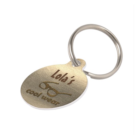 名前を追加カッコいい衣服光沢ルック ペット　ネームタグ (側面)