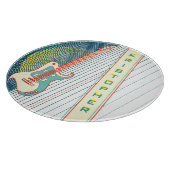 名前を追加クール白モダンとティール（緑がかった色）エレキギター カッティングボード (角)