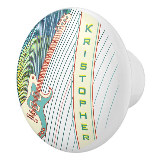 名前を追加クール白モダンとティール（緑がかった色）エレキギター セラミックノブ (右)