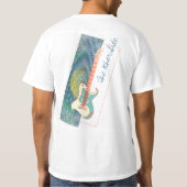 名前を追加クール白モダンとティール（緑がかった色）エレキギター Tシャツ (裏面)