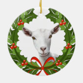 名前を追加サネンヤギとホリデースピリット セラミックオーナメント (裏面)
