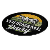 名前を追加サンセットデイリーファーム放牧ホルシュタイン牛 カッティングボード (角)