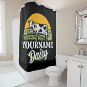名前を追加サンセットデイリーファーム放牧ホルシュタイン牛 シャワーカーテン (インサイチュ)