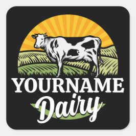名前を追加サンセットデイリーファーム放牧ホルシュタイン牛 スクエアシール