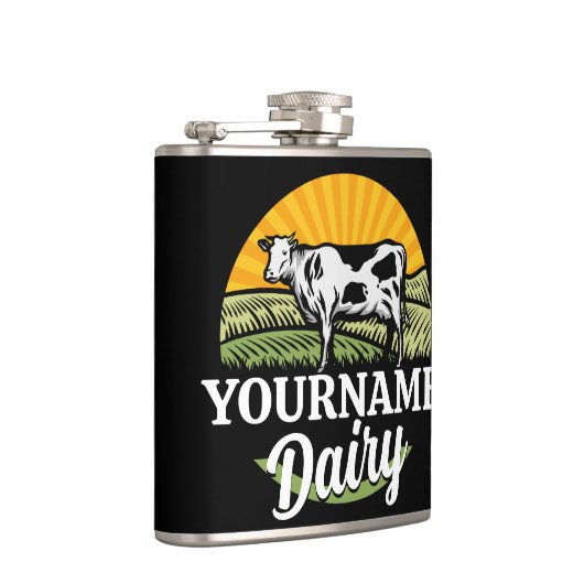 名前を追加サンセットデイリーファーム放牧ホルシュタイン牛 フラスク (右)