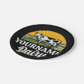 名前を追加サンセットデイリーファーム放牧ホルシュタイン牛 ペーパープレート (アングル)