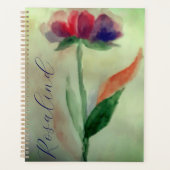 名前を追加シックな紫と青の立つ花 プランナー手帳 (正面)