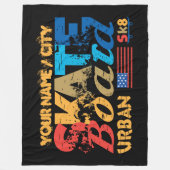 名前を追加シティ文字スケートボードアーバンSK8 動揺して フリースブランケット (正面)