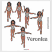 名前を追加ダンサーのステッカー銀動物A シール (シート)