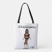 名前を追加ダンサー2色トート赤と白 トートバッグ (裏面)