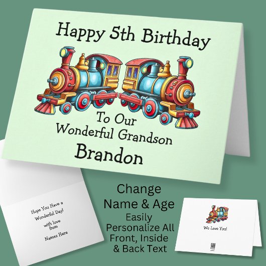 名前を追加チャイルドのスチームトレインボーイ カード