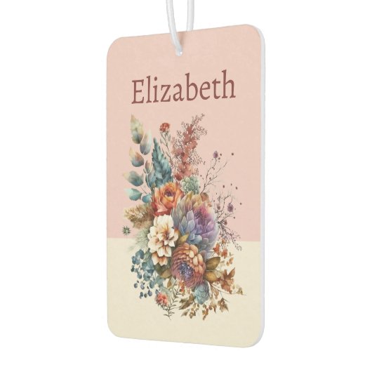 名前を追加ドライブ安全な花ピンク カーエアーフレッシュナー (左)