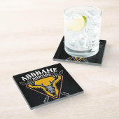 名前を追加ハンターエルクスカルビッグ〔雄ジカの〕枝角鹿狩り ガラスコースター (アングル)