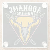 名前を追加ハンターエルクスカルビッグ〔雄ジカの〕枝角鹿狩り ガラスコースター (裏面)