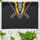 名前を追加ハンターエルクスカルビッグ〔雄ジカの〕枝角鹿狩り キッチンタオル (折り畳み)