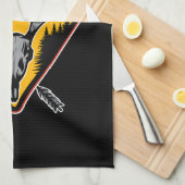 名前を追加ハンターエルクスカルビッグ〔雄ジカの〕枝角鹿狩り キッチンタオル (四つ折り)